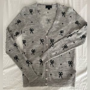 J. Crew Italian Spun Alpaca Sequined Bow Cardigan